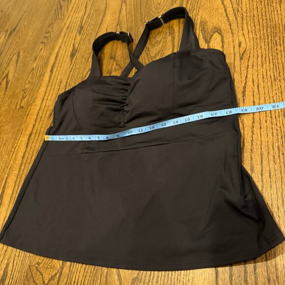 Lands End Womens Solid Black Molded Cup Tankini Swim Suit Top Plus Size 16W - Picture 7 of 7